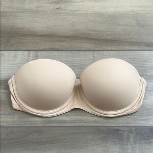 PINK Victoria's Secret Cream Seamless Strapless Bra